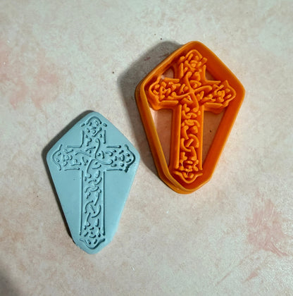 Celtic Collection - Decorative Cross polymer clay cutter