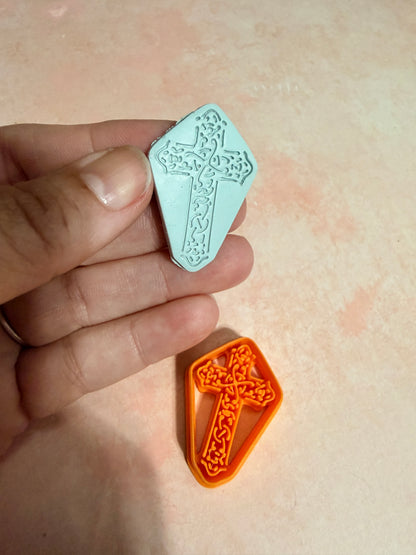 Celtic Collection - Decorative Cross polymer clay cutter