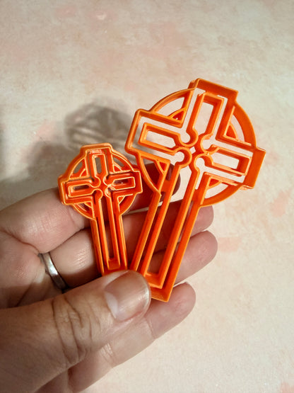 Celtic Christian Crucifix Cross polymer clay cutter