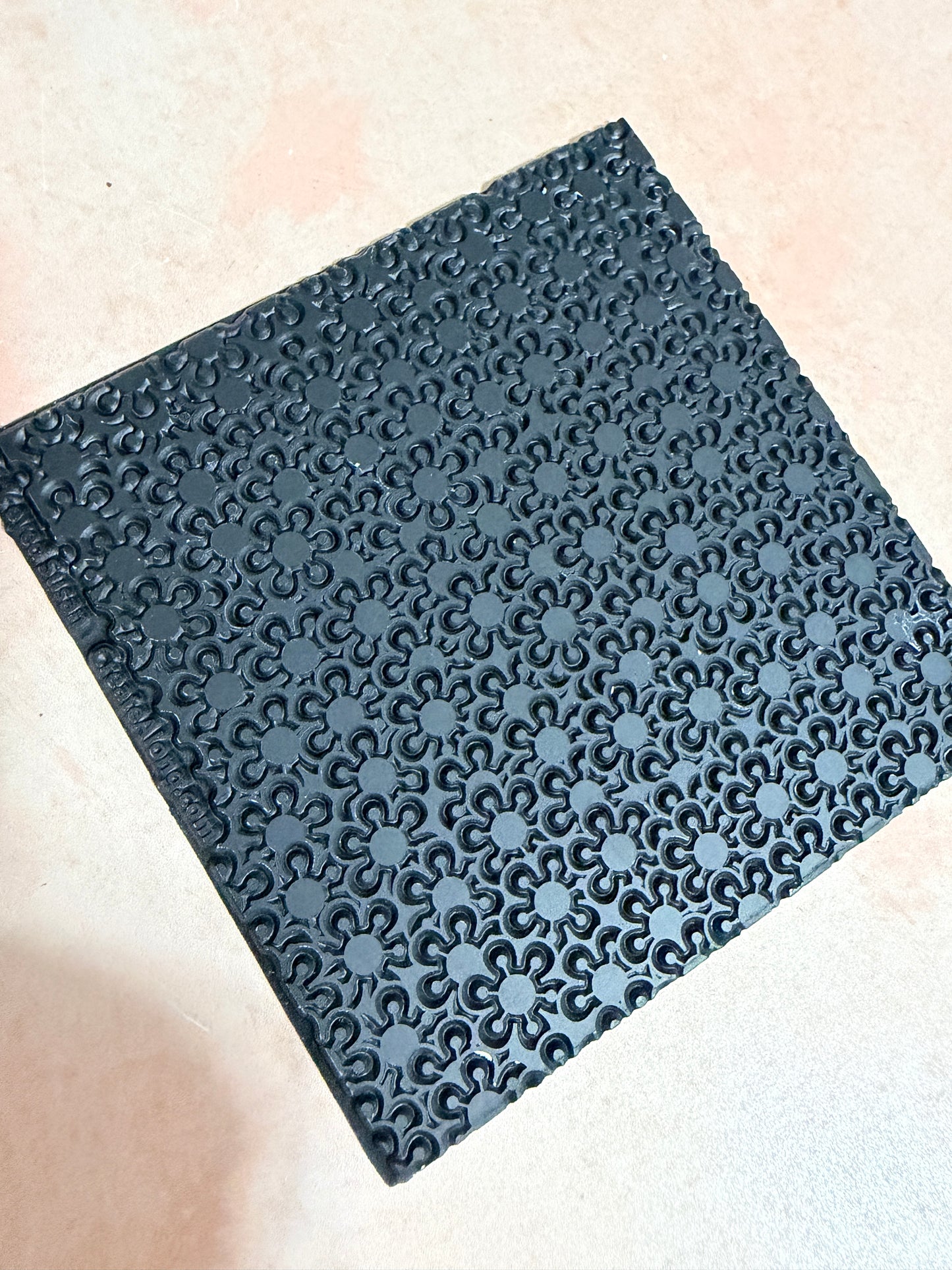 Black Eyed Susan Rubber Stamp Texture Sheet Mat for polymer clay metal clay mixed media art