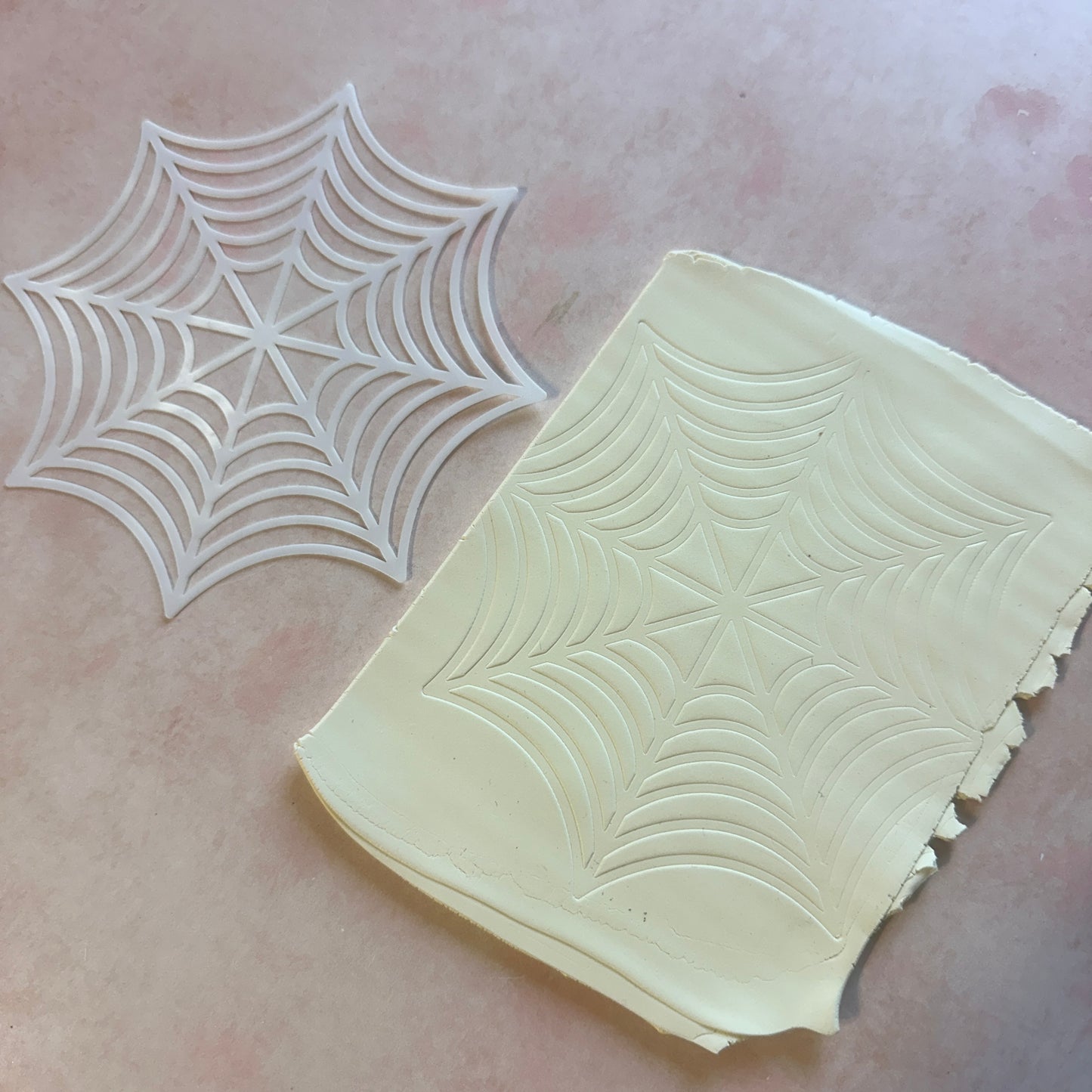 Big Web Mylar polymer clay stencil mask texture sheet Halloween