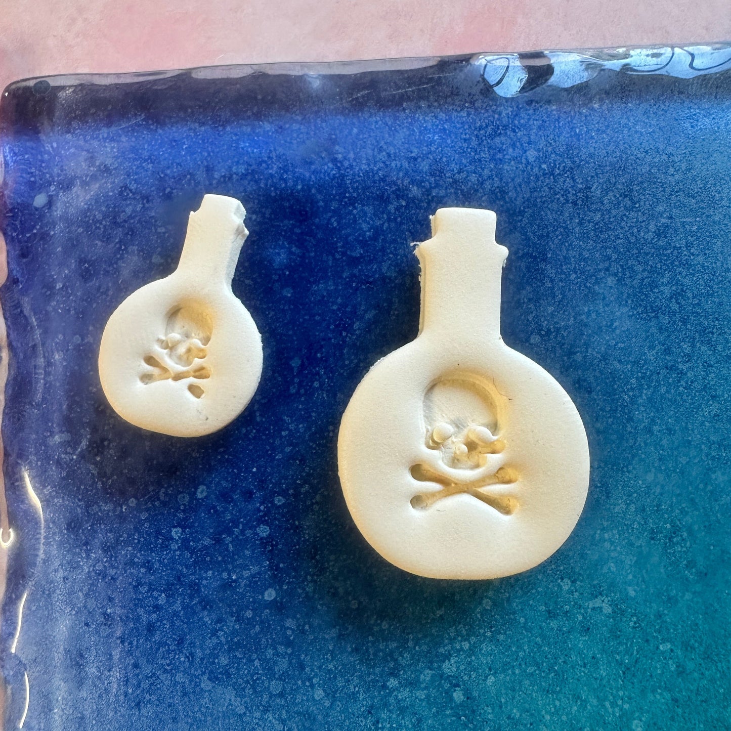 Skull Poison Bottle polymer clay cutter Halloween gothic