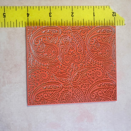 Paisley polymer clay rubber stamp texture mat - Create Along 