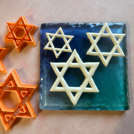 Hanukkah Star of David skinny cutout polymer clay cutter holiday clay earrings ornaments - Create Along 