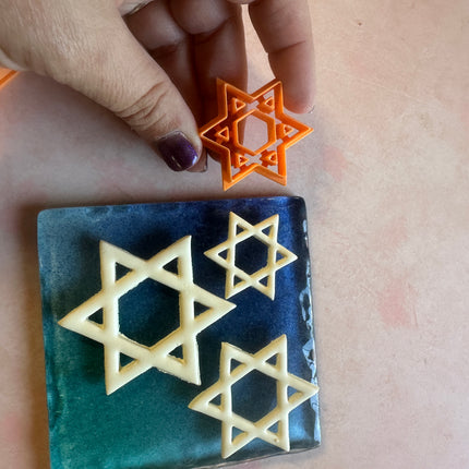 Hanukkah Star of David skinny cutout polymer clay cutter holiday clay earrings ornaments - Create Along 