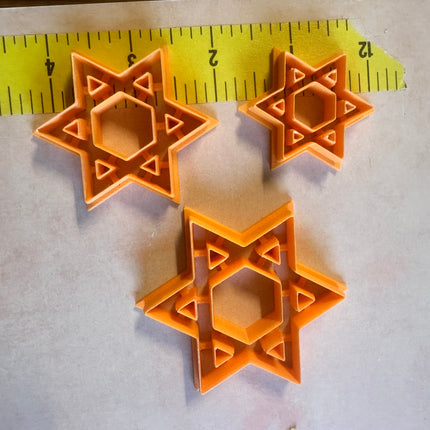 Hanukkah Star of David skinny cutout polymer clay cutter holiday clay earrings ornaments - Create Along 