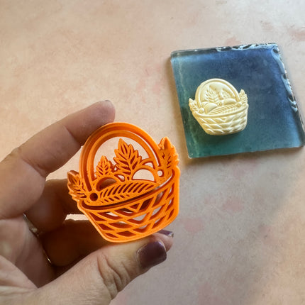 Harvest Bread Basket polymer clay cutter - Create Along 