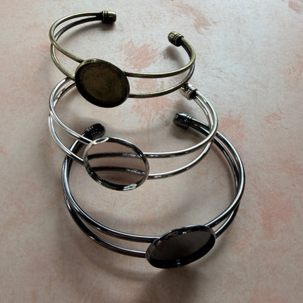 Metal Cuff Cabochon Bracelet Blank