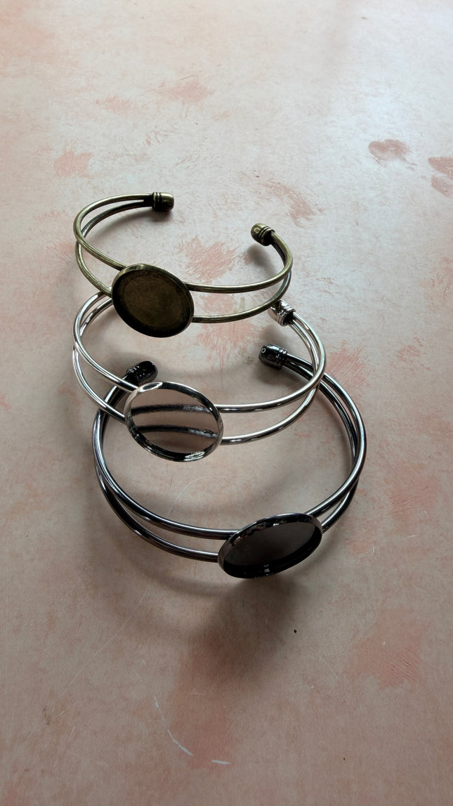Metal Cuff Cabochon Bracelet Blank