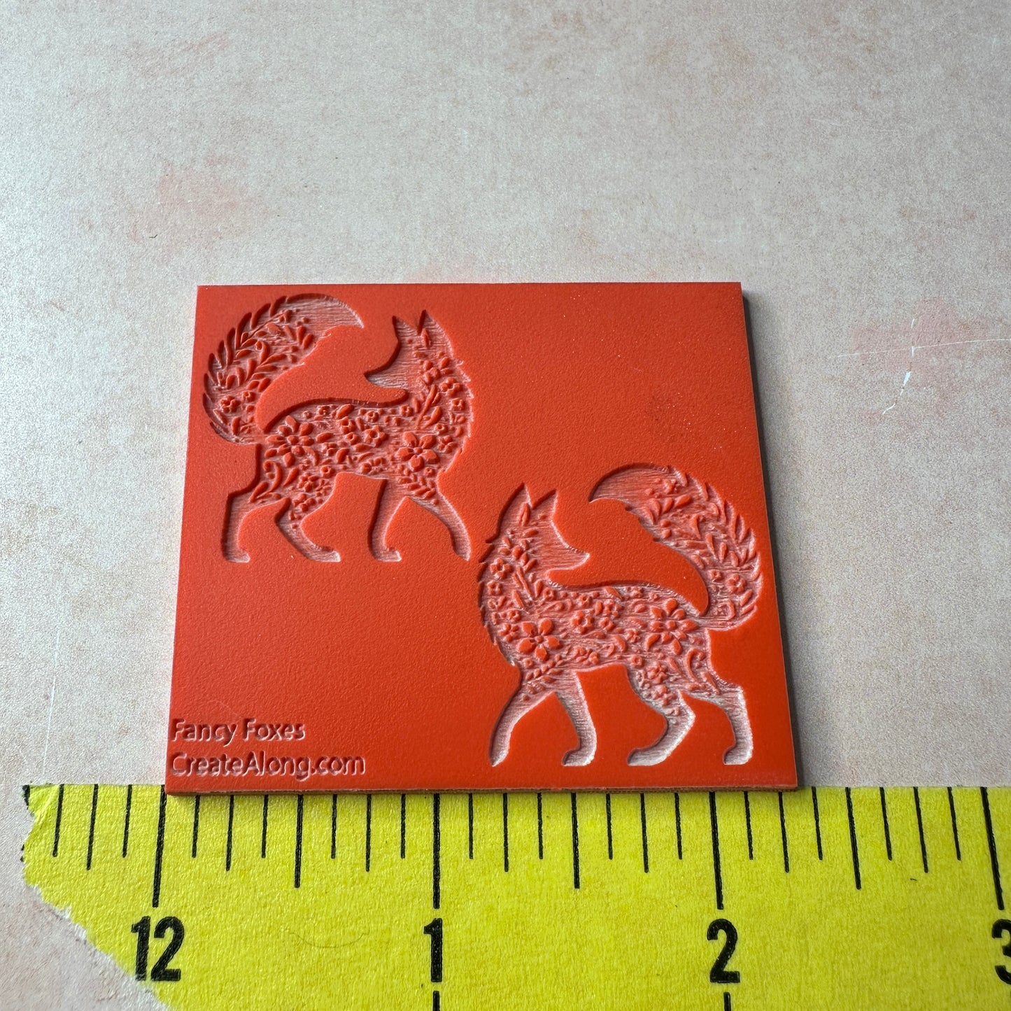 Fancy Foxes small mirrored polymer clay earrings stamp and cutter set