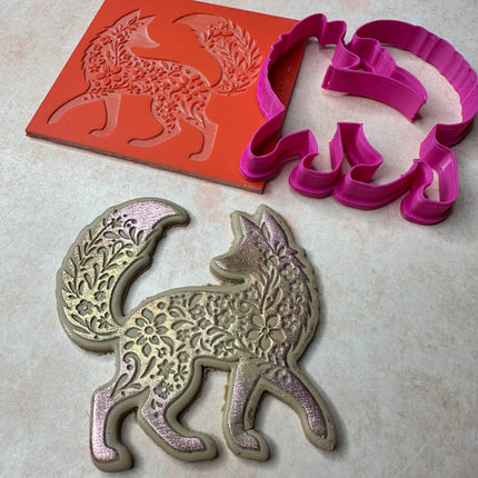 Fancy Fox Large polymer clay stamp and cutter set - Create Along 