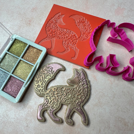 Fancy Fox Large polymer clay stamp and cutter set - Create Along 