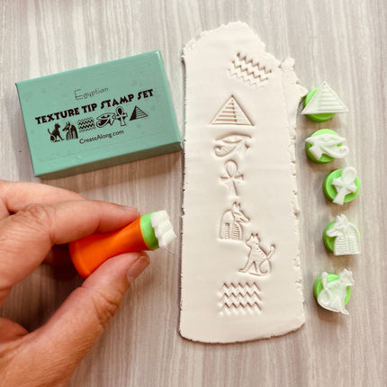 Texture Tips stamps Egyptian Set of 6 small stamp set for polymer clay and mixed media - Create Along 