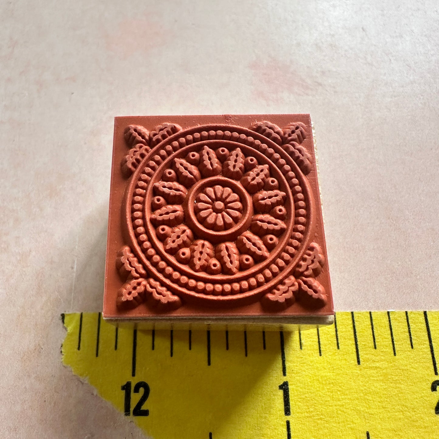 Mandala Tile Square stamp set for polymer clay paper and mixed media