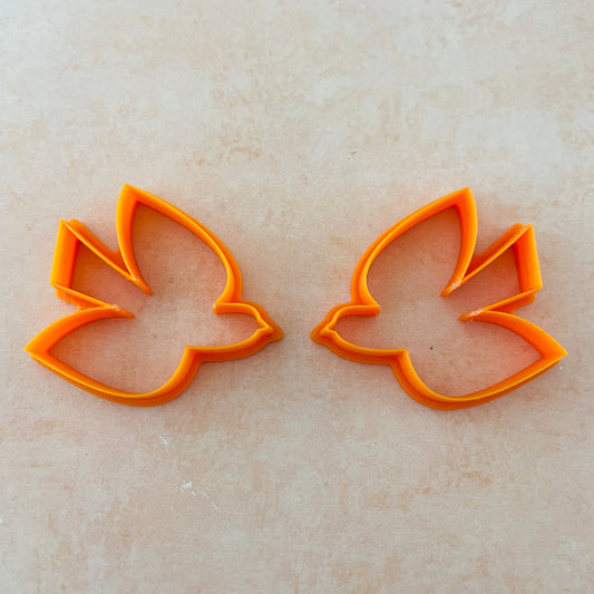Birds Flying earrings mirrored polymer clay cutter set