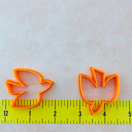 Birds Flying earrings mirrored polymer clay cutter set - Create Along 