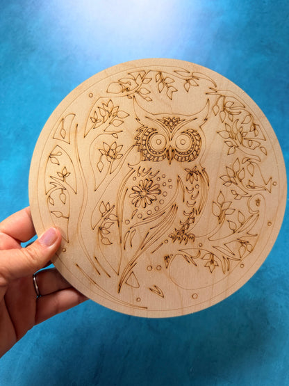 Mystical Owl paint your own wood canvas