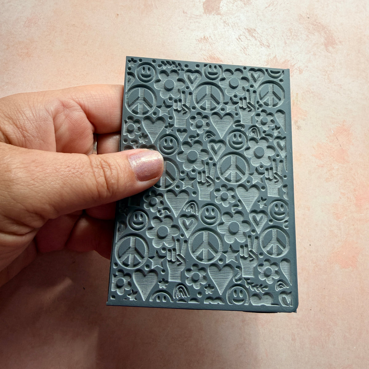 Peace & Love Texture rubber stamp Sheet