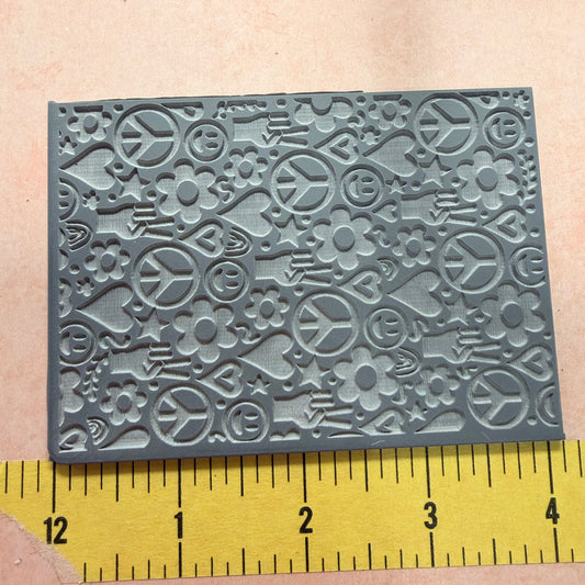 Peace & Love Texture rubber stamp Sheet