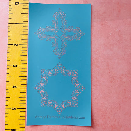 Vintage Frames polymer clay silk screen stencil - Create Along 