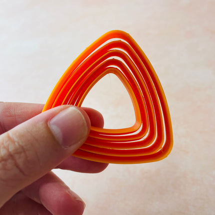 Round Puff Triangles polymer clay earring collar Cutters set of 5 basics drop - Create Along 