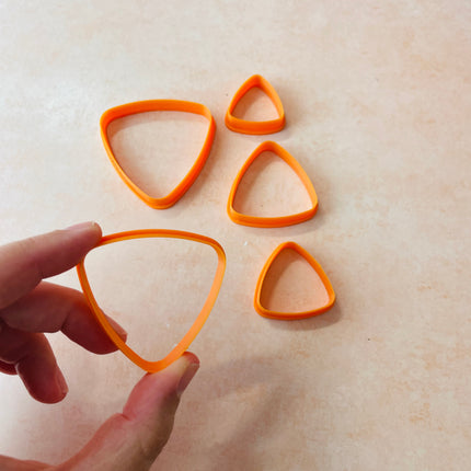 Round Puff Triangles polymer clay earring collar Cutters set of 5 basics drop - Create Along 
