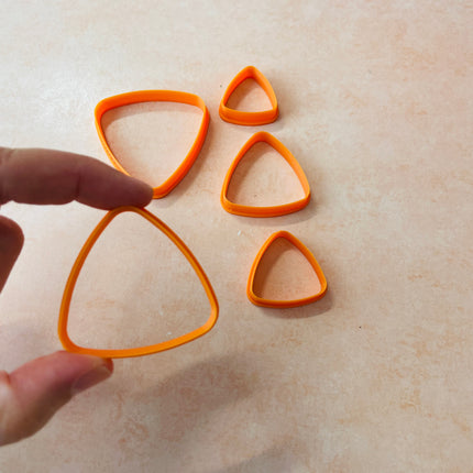 Round Puff Triangles polymer clay earring collar Cutters set of 5 basics drop - Create Along 