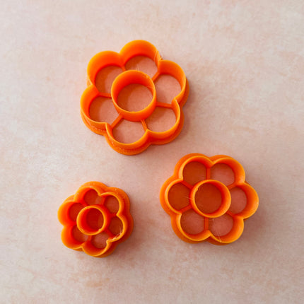 Cute Flower Donut earrings polymer clay cutter set of 3 stud and dangles - Create Along 