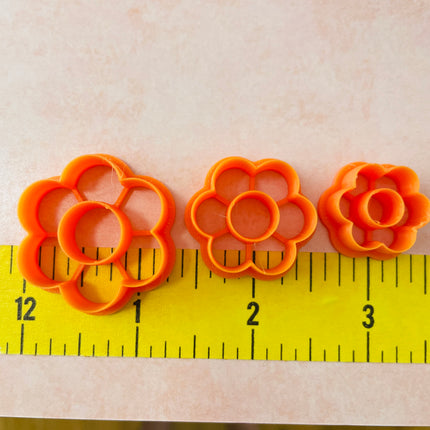 Cute Flower Donut earrings polymer clay cutter set of 3 stud and dangles - Create Along 