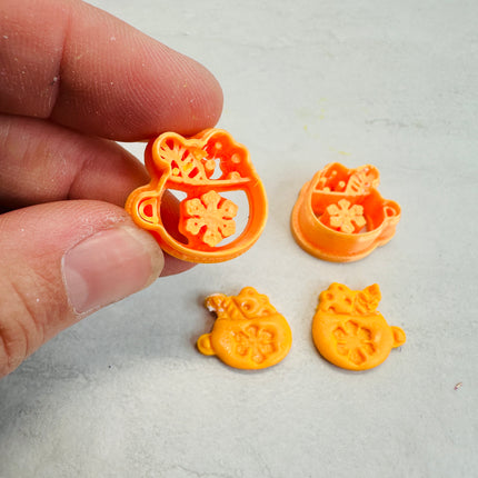 Cup of Cocoa polymer clay cutter earring pendant Christmas - Create Along 
