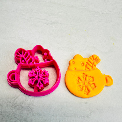 Cup of Cocoa polymer clay cutter earring pendant Christmas - Create Along 