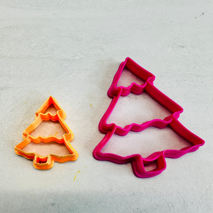 3-tier Pine Tree polymer clay cutter earring Christmas - Create Along 