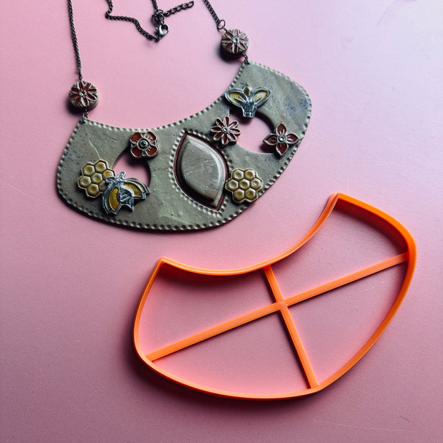 Extra Large Bib Style collar clay cutter - Create Along 