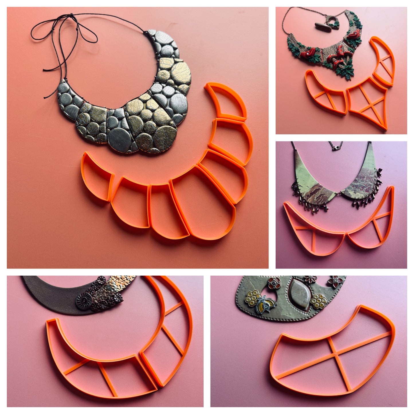 Creative Clay Collars polymer tutorial necklace jewelry making book + collar cutters