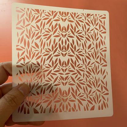 Bamboo leaf Japan decorative Mylar Crafting Stencil pattern - Create Along 