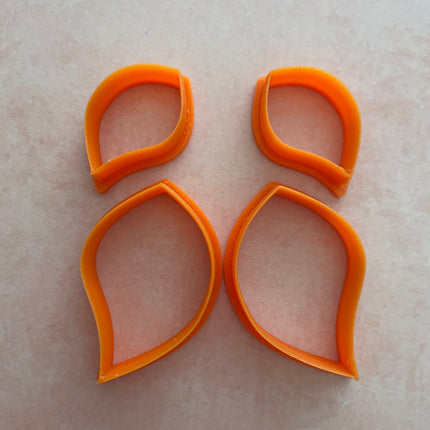 Leaf Drop Mirrored Polymer clay cutter set for earrings jewelry art - Create Along 
