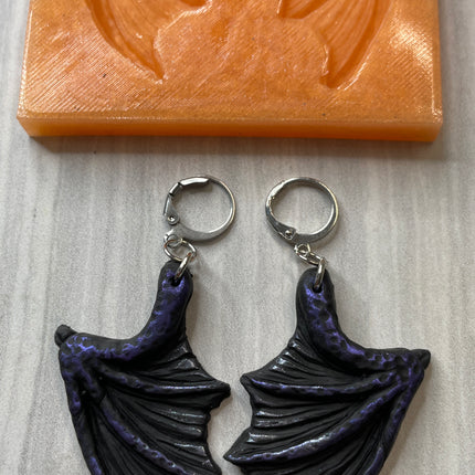 Dragon Bat Devil Wings silicone mold polymer clay UV resin earrings crafting - Create Along 