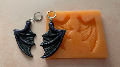 Dragon Bat Devil Wings silicone mold polymer clay UV resin earrings crafting - Create Along 