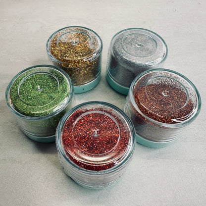 Holographic Glitter Superfine Sampler Bake-able 5 colors for Polymer Clay Resin - Create Along 