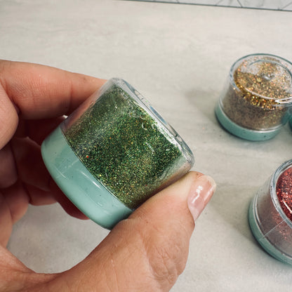 Holographic Glitter Superfine Sampler Bake-able 5 colors for Polymer Clay Resin - Create Along 
