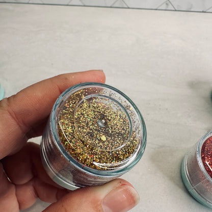 Holographic Glitter Superfine Sampler Bake-able 5 colors for Polymer Clay Resin - Create Along 