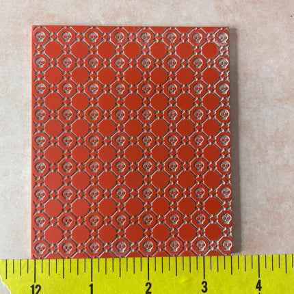 Skulls and Crossbones Halloween Texture Mat rubber Stamp for polymer clay paper Gelli plate and resin - Create Along 
