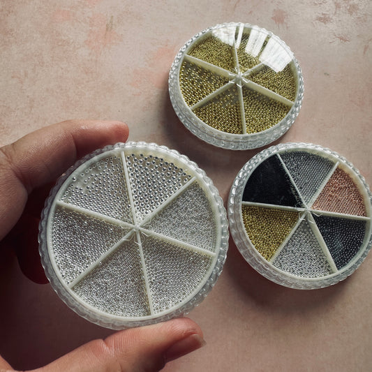 Destash: Micro Caviar bead flower centers gold silver black