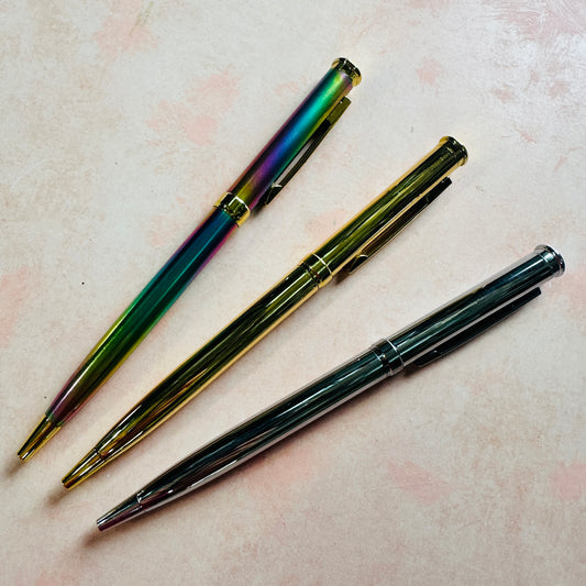 Metal Pen to cover with polymer clay, black ink