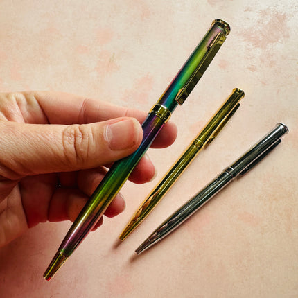 Metal Pen to cover with polymer clay, black ink - Create Along 