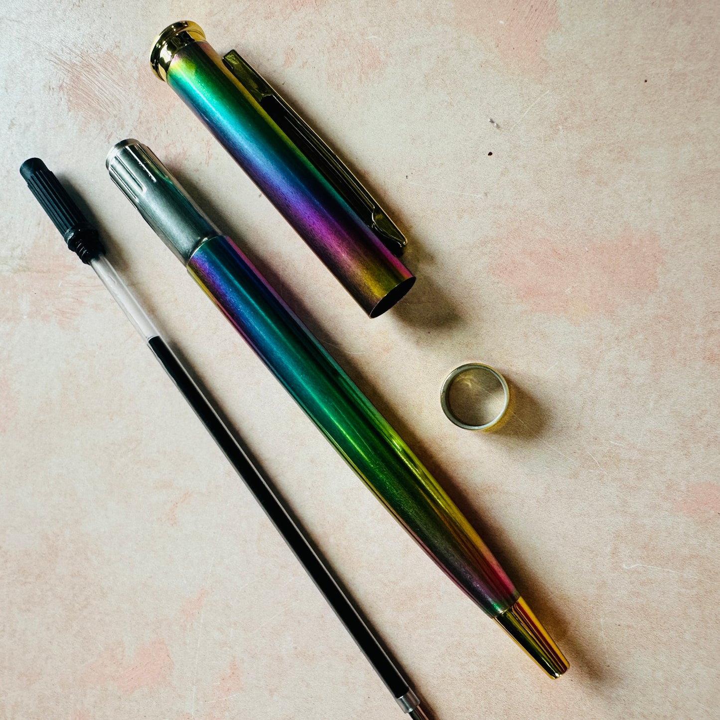 Metal Pen to cover with polymer clay, black ink