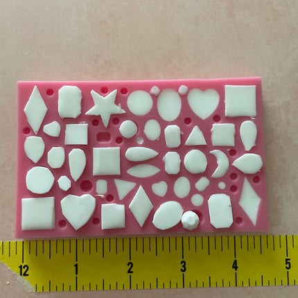Bling Gems polymer clay resin mold multiple faceted crystal shapes - Create Along 