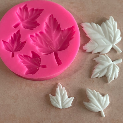 4 Maple Ivy Leaf Polymer Clay Resin Mold - Create Along 