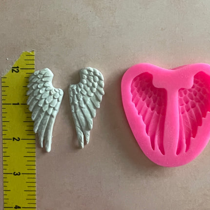 Large Angel (or Devil) Wings polymer clay resin silicone clay and food safe mold - Create Along 