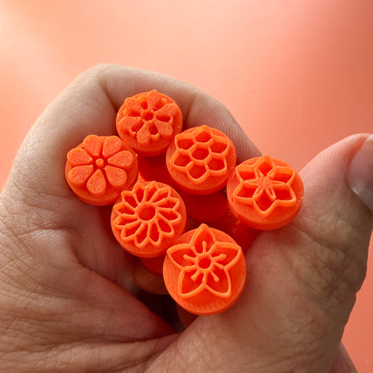 Texture Tips Flower Mini Stamps with Handles | Set of 6 | 15mm